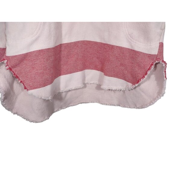 We The Free Free People Arizona Sky Striped Henley Pullover Red & White Sz Large - Picture 7 of 9